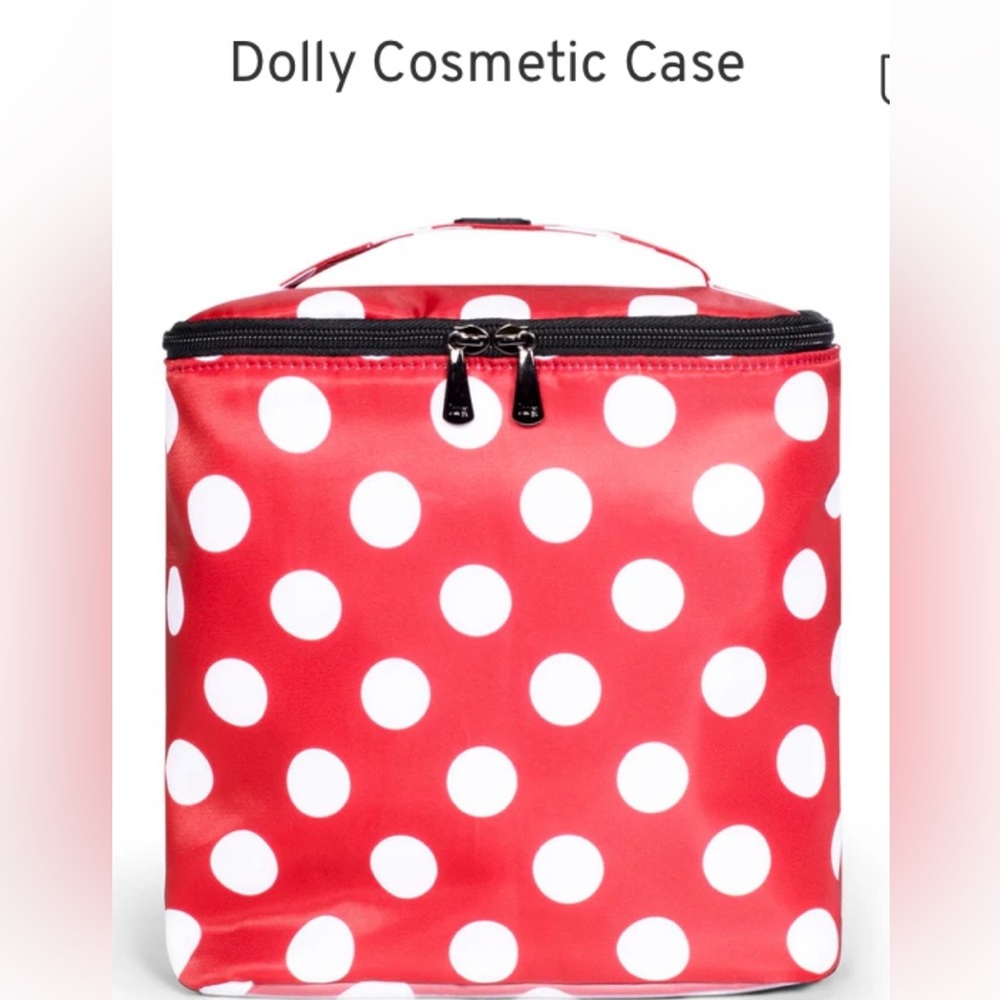 Lug Dolly Cosmetic Bag. Crimson Large Dot. NWT still in plastic